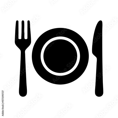 plate with fork and knife vector 