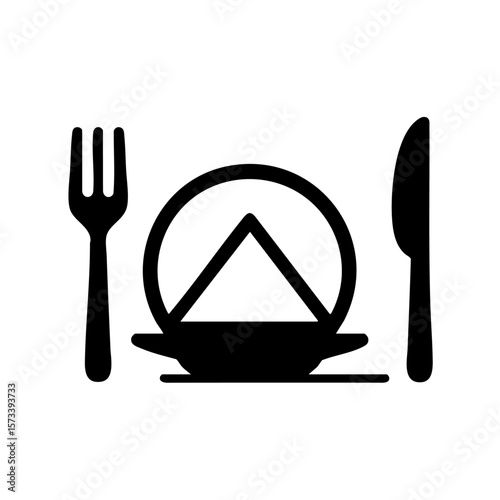 plate with fork and knife vector 