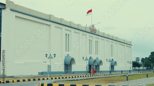 Indonesian Flag on Historic Building