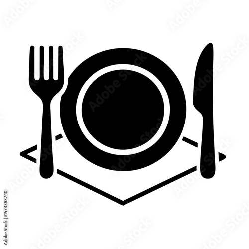 plate with fork and knife vector 