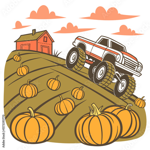 A mother helping her baby dressed in red crawl during halloween with pumpkins and spider webs around them