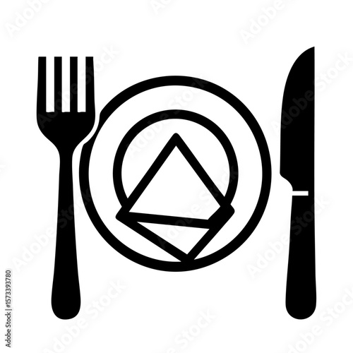 plate with fork and knife vector 