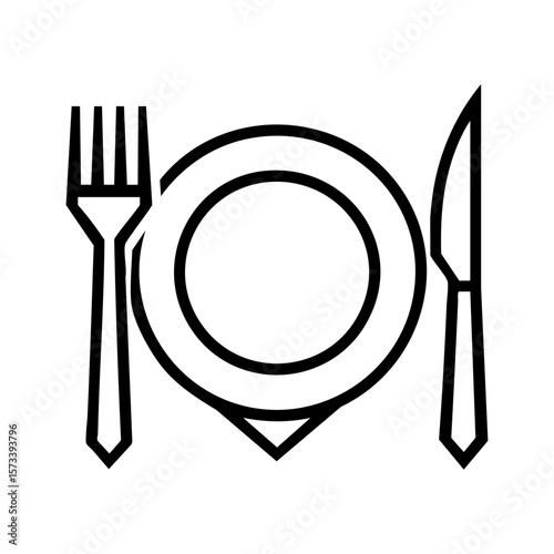 plate with fork and knife vector 