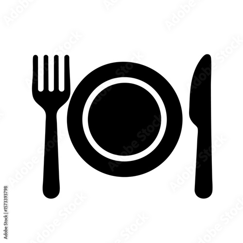 fork and spoon plate vector