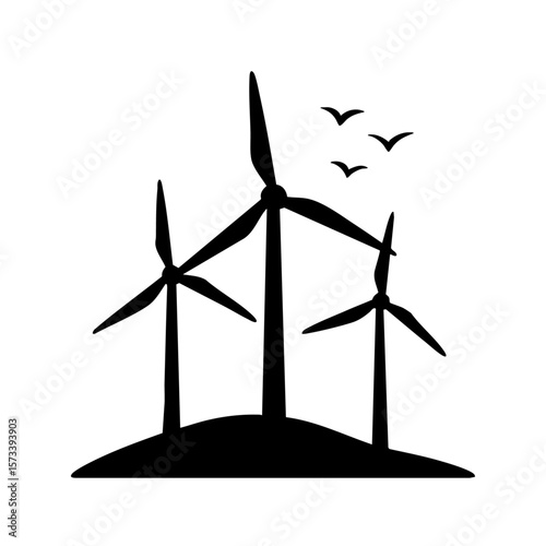wind turbine on a white background vector