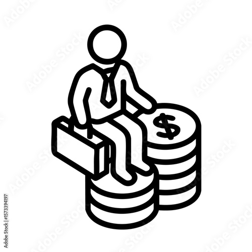 business man with dollar sign vector