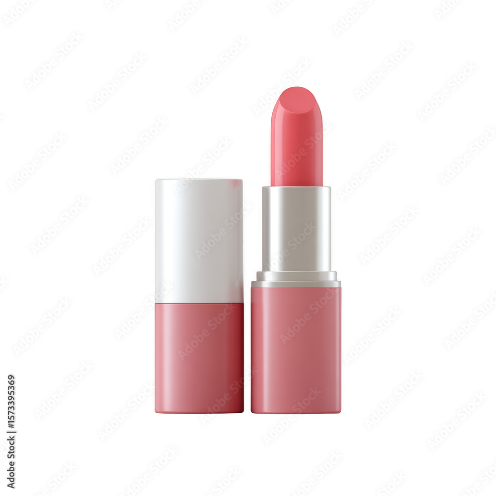 Obraz premium A stylish pink lipstick in a sleek tube, perfect for enhancing beauty and confidence.