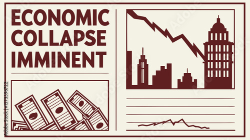 Fake economic newspaper headline about impending financial collapse