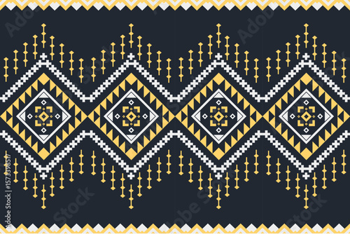 thai art pattern, traditional motif, decorative flower, vintage textile design, seamless ornament, thailand culture, asian design, golden flower, vector background, repeat pattern, textile print