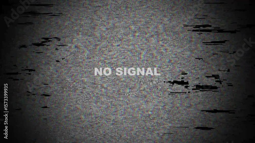 No signal on old tv, signal loss animation ,tv glitch effect ,TV noise No signal of analog television .