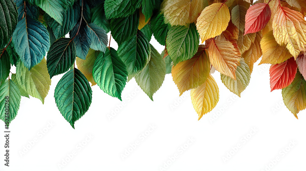 Fototapeta premium Vibrant Green Leaf Texture: Nature's Beautiful Seasonal Background with Tropical Foliage and Bright Colors