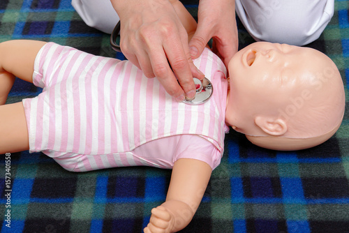Infant medical examination demonstration