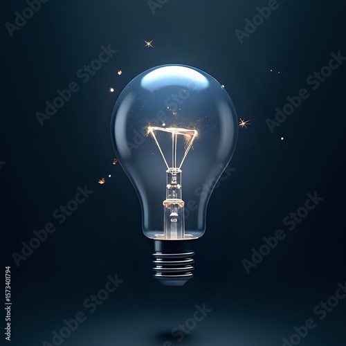 light bulb on dark background