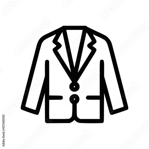 Simple black and white icon of a blazer