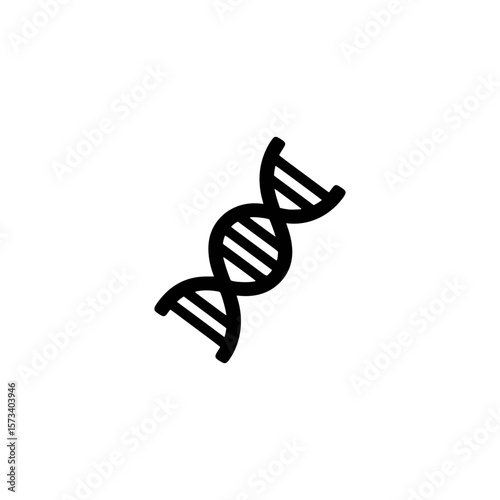 Black dna helix icon on white background