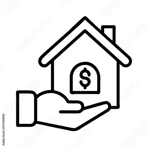 Mortgage loan investment property real estate financing home equity line of credit dollar sign icon