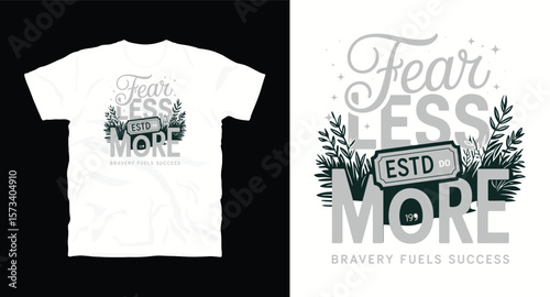 Fearless more motivational graffiti typography vector t-shirt design