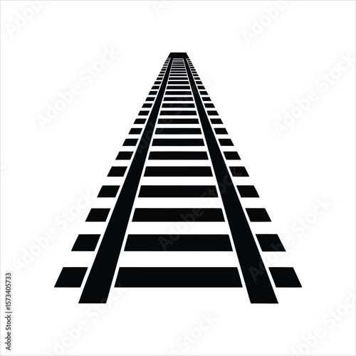  Railroad Tracks Silhouette Vector Art