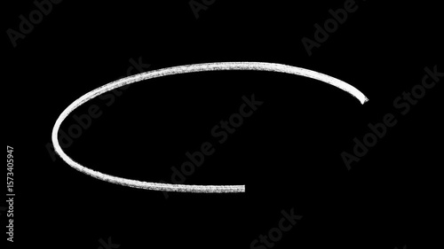 White hand drawing doodle round circuler drawing effect animation, grunge circle highlights with transparent background