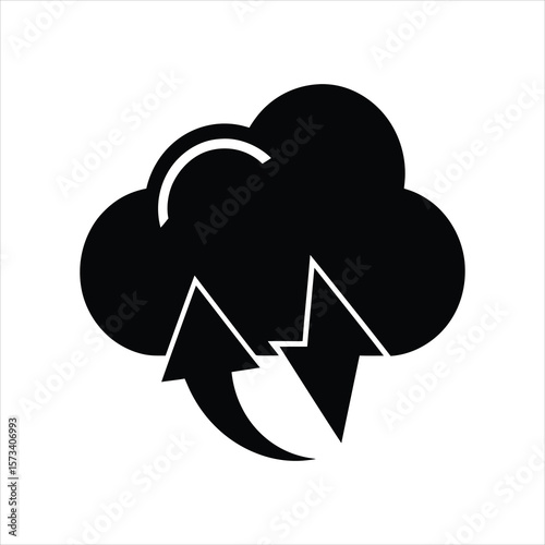 Sync Cloud Symbol Silhouette Art