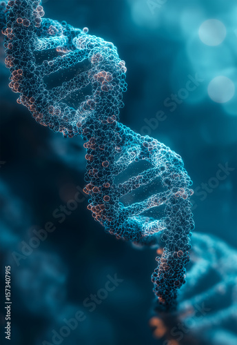 DNA Helix A Detailed 3D Rendering of Genetic Structure