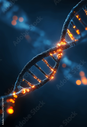 DNA Helix A Detailed 3D Rendering of Genetic Structure