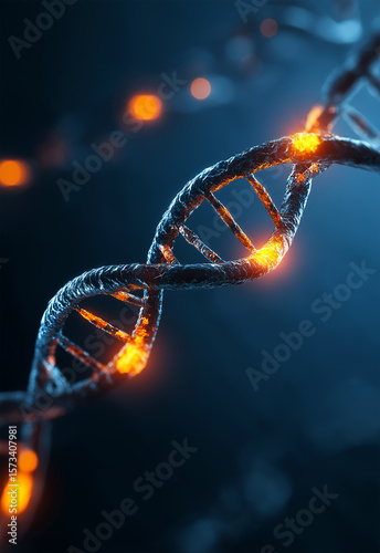 DNA Helix A Detailed 3D Rendering of Genetic Structure