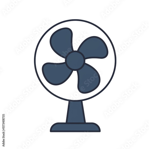 Simple fan graphic for design projects needing a cool breeze, perfect for icons or cooling system themed designs.