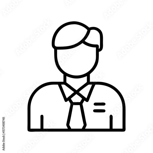 Illustration of business man icon vector design, professional employee in formal attire outline, job seeker on transparent background