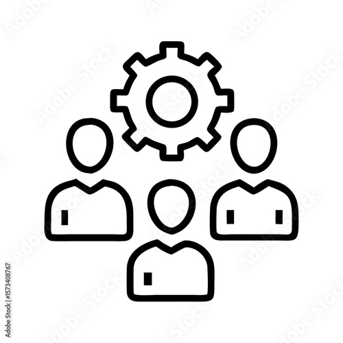 Teamwork collaboration process management icon vector illustration for business and strategy on transparent background
