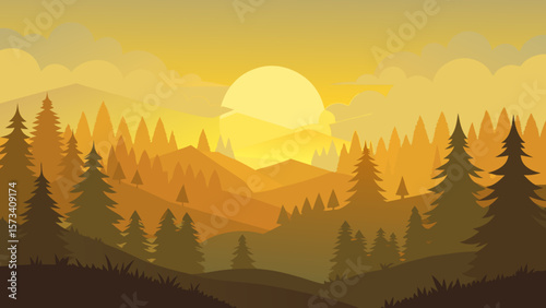 Vibrant mountain landscapes unfold with the sun's warm embrace, from the first light of dawn to the serene hues of dusk, all beneath a captivating sky of clouds and mist