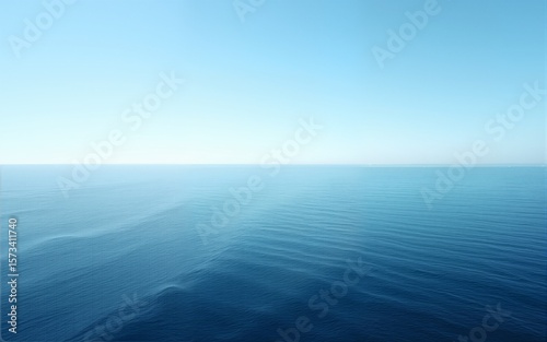 An endless ocean stretches towards the horizon, embodying both serenity and boundless possibility under a clear sky. High quality