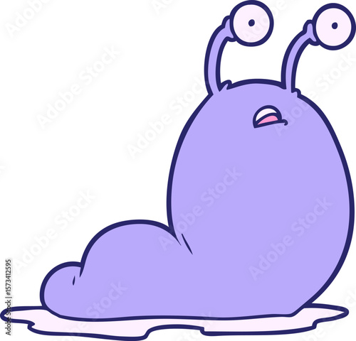cartoon slug in bright neon color