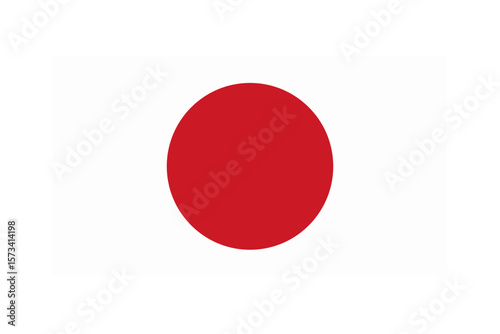 The national flag of japan featuring a red circle on a white background