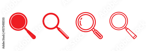 Magnifying glass icon set. loupe sign with check mark, plus symbol. Search icons