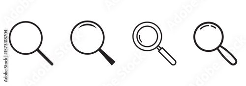 Magnifying glass icon, vector magnifier or loupe sign. Search icon vector. Vector isolated icon.