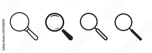 Search Icon vector illustration, magnifying glass symbol, search icon clip art , zoom in and zoom out symbol, Magnifying glass sign isolated