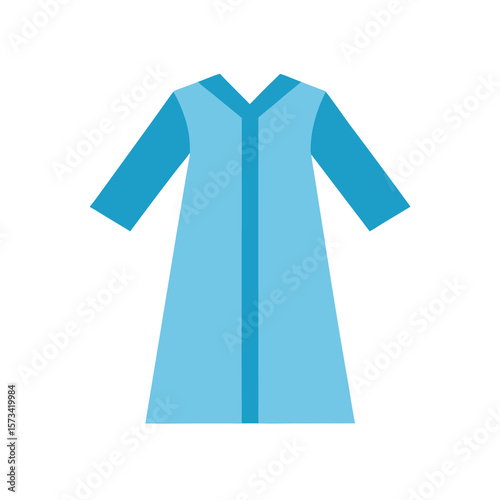 Simple Blue Gown or Robe Illustration on White Background