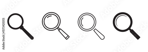 Magnifying glass loupe icon set . Search icon symbol. Magnifier or loupe sign. vector magnifier or loupe icon