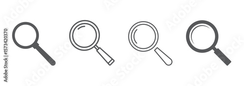 Magnifying glass loupe icon set . Search icon symbol. Magnifier or loupe sign. vector magnifier or loupe icon