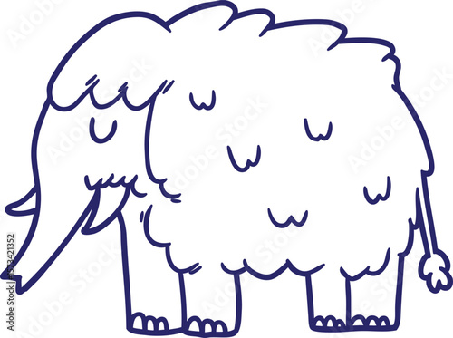 cartoon mammoth icon in bright neon color