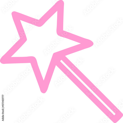magic wand symbol icon in bright neon color