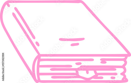 line doodle spooky spellbook marked at that one most important spell icon in bright neon color
