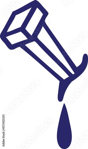tattoo in black line style of iron nail icon in bright neon color