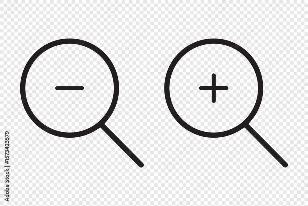 Search icon magnifying glass vector sign isolated on transparent background. Search icon magnifying glass vector sign isolated on transparent background.