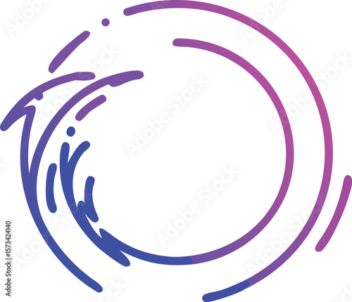 Abstract Circular Brush Stroke Design Purple Blue Gradient Color Swirls Circular Pattern Background Texture