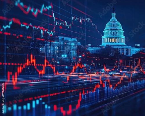 Financial market trends with a government backdrop.