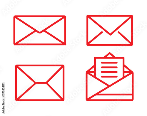 Mail icon set. email icon vector. E-mail icon. Envelope illustration