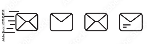 Email icon solid illustration, pictogram isolated on white design element.