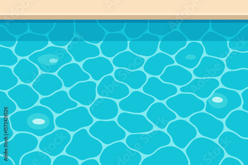 Swimming Pool Water Surface, Sunlight Reflection, Blue Mosaic Pattern, Summer Vacation, Clean Clear Pool, Realistic Ripple Effect, Modern Vector Background, No Text, Top View